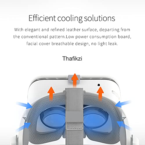 VR Headset Compatible with iPhone & Android Phone - Bluetooth Virtual Reality Goggles with Remote Control 3D VR Glasses Play Mobile Games Watch 3D Movies Gift for Adults/Kids Eye Protection (White) - Image 3