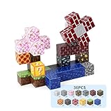 Vexolite マグネットブロック マイクラ風 磁石ブロック 立体パズル 知育玩具 マグネットパズル 小学生 おもちゃ 誕生日 入園 卒園 ギフト クリスマスプレゼント 2.3cm (36PCS 桜風車)