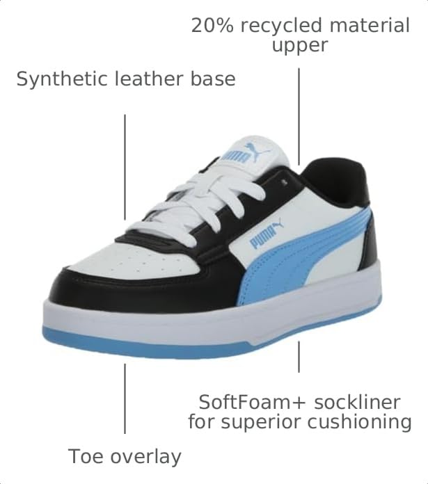 Image of PUMA Kids Boys Caven 2.0 Lace Up Sneakers Shoes Casual - White