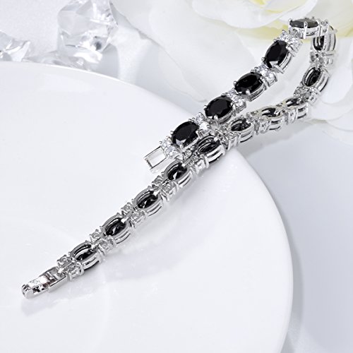 SELOVO Wedding Cubic Zirconia Bracelet Chain Link Silver Tone4
