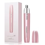TOUCHBeauty Electric Ear and Nose Hair Trimmer for Women, Painless Round Tip for Sensitive Skin, Mini Portable Shaver with Travel Case, Easy Clean & Battery Powered, Perfect for Valentine's Day