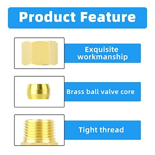 Ajuste de tubo de compresión de latón de 8 mm con conector recto macho BSP de 1/2" 4