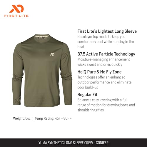 First Lite Men's Yuma Synthetic Long Sleeve Crew - Breathable Ultralight Camo Hunting Baselayer2