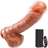 Realistischer Vibrator Dildo für Frauen Analvibratoren Dildos mit Stoßfunktion Realistisch Groß Analdildo 24,5cm XXL-dildo 5 Teleskop 5 Rotierender Beheizbarer Vibratoren Frauen Penis Vibrator