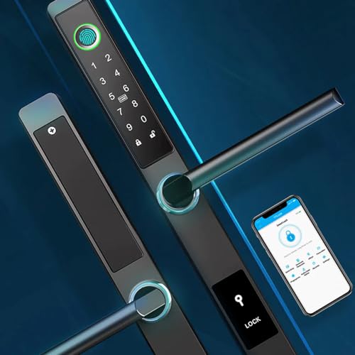 Mdh SMART DOOR Lock Sliding Door Smart Lock W/Hook Wifi Bluetooth Keypad W/Waterproof Keyless Smart Mortise Lock Aluminum Fingerprint Door Lock thumb #2