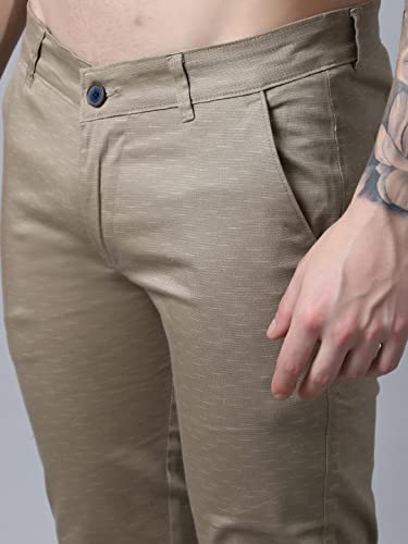 Image of Majestic Man Slim Fit Casual Trousers for Men (36, Beige)