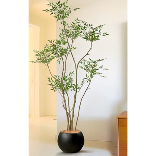 HGJH 人工観葉植物 フェイクグリーン 大型 カラー6 室内 ベランダ飾り カフェ オフィス 事務室 ホテル 自然な姿 180CM お手入れ簡単 水やり不要 虫害の心配なし 枯れない 和風 造景 リアルな仕上がり