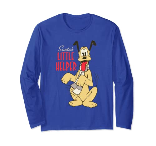 T-shirt manches longues Pluto Disney Vintage pour Noël en coton doux retro