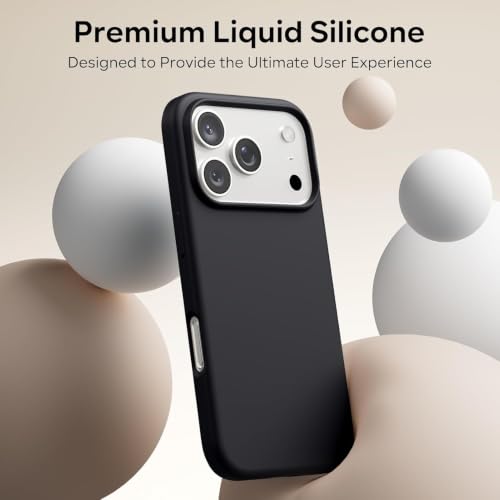 Image of DIZORO Compatible with (iPhone 18 Pro Max Case)(2026), Liquid Silicone 3 Layers Full Covered Soft Gel Rubber Phone Case,Shockproof Protective Cover with Anti-Scratch Microfiber Lining-Black