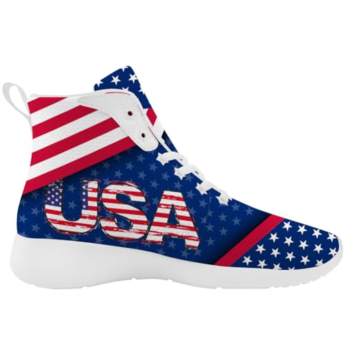 American Flag Shoes for Men Women Red White Blue High Top Sneakers Casual Shoes Gifts for Him Her4
