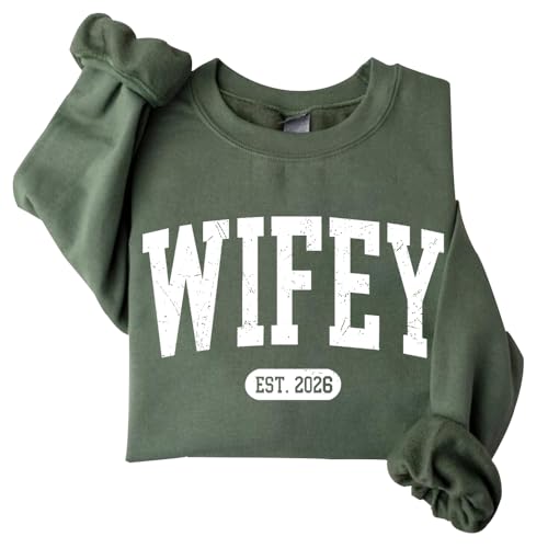 DIOMMELL Hubby Wifey Sweatshirt Couples Matching Sweatshirt