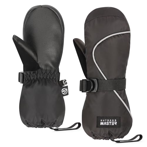 OutdoorMaster Kids Ski Mittens, Ski Winter Waterproof Thermal Snow Gloves for Boys & Girls, Skiing, Snowboard, Winter Sports