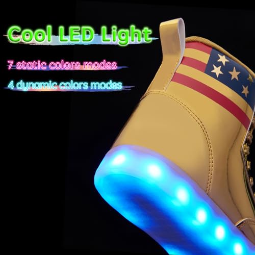 Light Up Shoes Women Men, USB Charging LED Glitter Chain Sneakers High Top Couple Dancing Shoes Halloween Glowing Flashing Luminous Trainers2