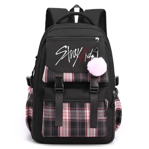Flyself Kpop Schulrucksack Mädchen Teenager, Laptop-Rucksäcke 15,6 Zoll College Schultasche Anti-Diebstahl-Reise-Tagesrucksack Große Büchertaschen für Frauen Studenten