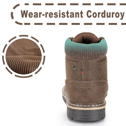 Image of CC-Los Men's Hiking Boots Casual Chukka Boots Water-Resistant Work Ankle Boots for Men Size 8-14 Brown