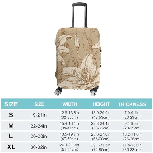 Carry on Luggage Cover Beige Line Drawing Suitcase Covers for Luggages Tsa Approved Travel Luggage Sleeve Protector Elastic Suitcase Protector Anti-Scratch Washable Fits 19-30 Inch Case -S2