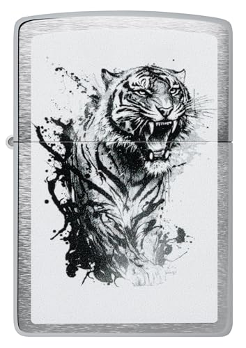 Encendedor Zippo Tiger Splash Acabado Cromo miniatura 2