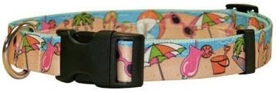 Beach Party Dog Collar - Size Large 18" to 28" Long - Made In The USA