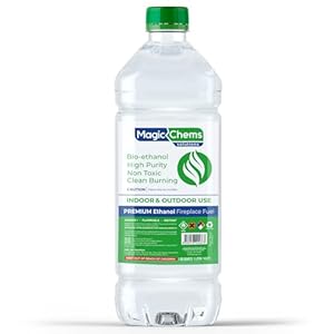 Premium Bioethanol Fuel Tabletop Firepit (1 x 1 Lt) for Tabletop Fireplaces, Stoves and Burners, Bioethanol Fuel for Fireplaces and Fire Pits (1 Pack 1.06 Quart)