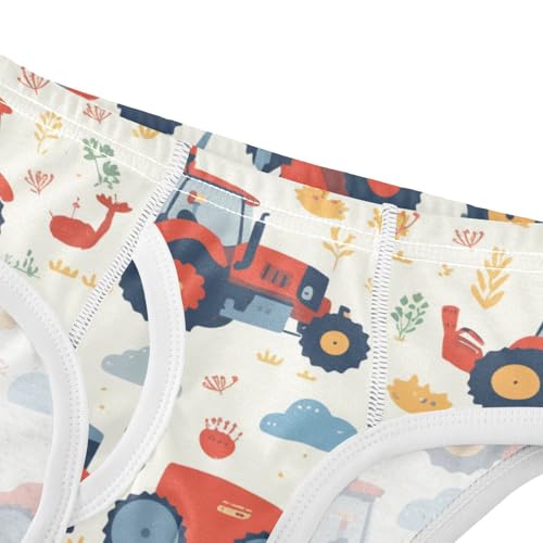 KLL Red Old Wheeled Tractors Cute Toddler Boy Cotton Nighttime Underwear Cute Undies4