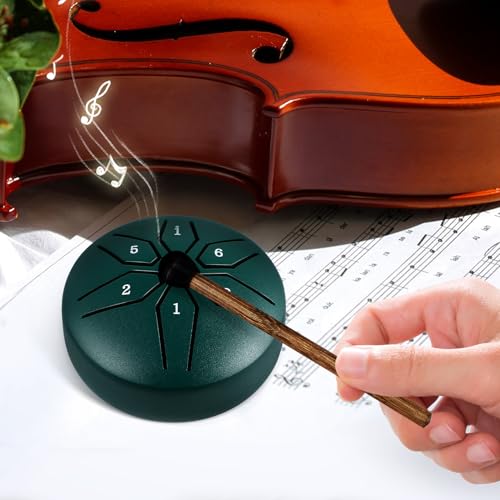 Tambor de lengüeta de acero kisangel 6 notas 7.5 cm verde miniatura 6