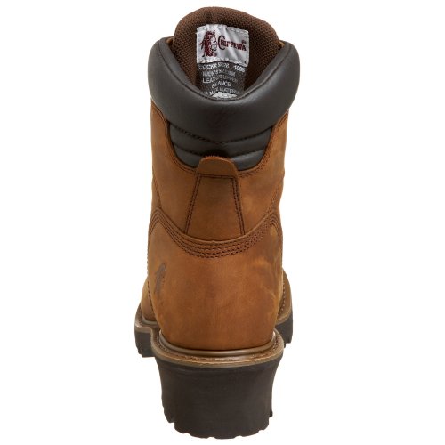 Image of Chippewa Hador 8 inch Steel Toe Logger Boots for Men - Premium Full Grain Leather, Orthotic Insole, Metallic Shank, EH ASTM F2413 Standards