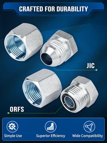 160 PC JIC and ORFS Master Industrial Hydraulic Cap and Plug Hose Tube and Pipe Fitting Kit Cap and Plug Kit Precision Threading in ORFS and 37° Dash Sizes 4 6 8 10 12 16