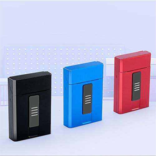 20Pcs Slim Sigaret Case Met Lichter Waterdichte Metalen Case Box USB Elektronische Aansteker Draagbare Elektrische Sigarettenaansteker, Rood, 1 - Afbeelding 3