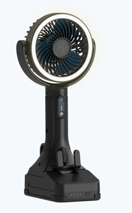 Miniatura 8 de AirLux Pro, ventilador portátil, cabezal de inclinación de 180 grados, 5 velocidades, velocidad de viento de 18 MPH, batería recargable de 20 V, 40