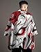 MFCT Japanese Streetwear Fashion Men's Lightweight Red Monster Graphic Kimono (Black, Large)