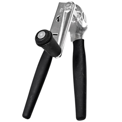 Socpuro 缶切り 回転式 手動型缶切り 歯車式 缶オープナー & 栓抜き 2in1 ステンレス鋼 滑り止めハンドル 握りやすい 人間工学 省力化 回転ハンドル 手動缶オープナー 缶詰開け 快適 家庭用 キッチン用品 (ハンドル調整不可)