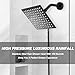 NearMoon Shower Head with Hose, High Pressure Stainless Steel Rain Shower and 3 Settings Handheld Spray Combo with Push Button Flow Control (8 Inch, Matte Black)