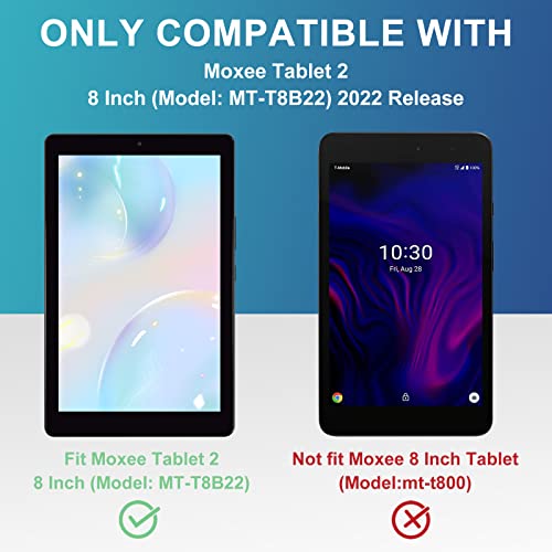 Dmluna [2-Pack] Screen Protector Compatible With Moxee Tablet 2 8 Inch (Model: Mt-T8B22) 2022 Release, Hd Tempered Glass Anti-Fingerprints Bubble-Free Easy Installation 9H Hardness #TOP1