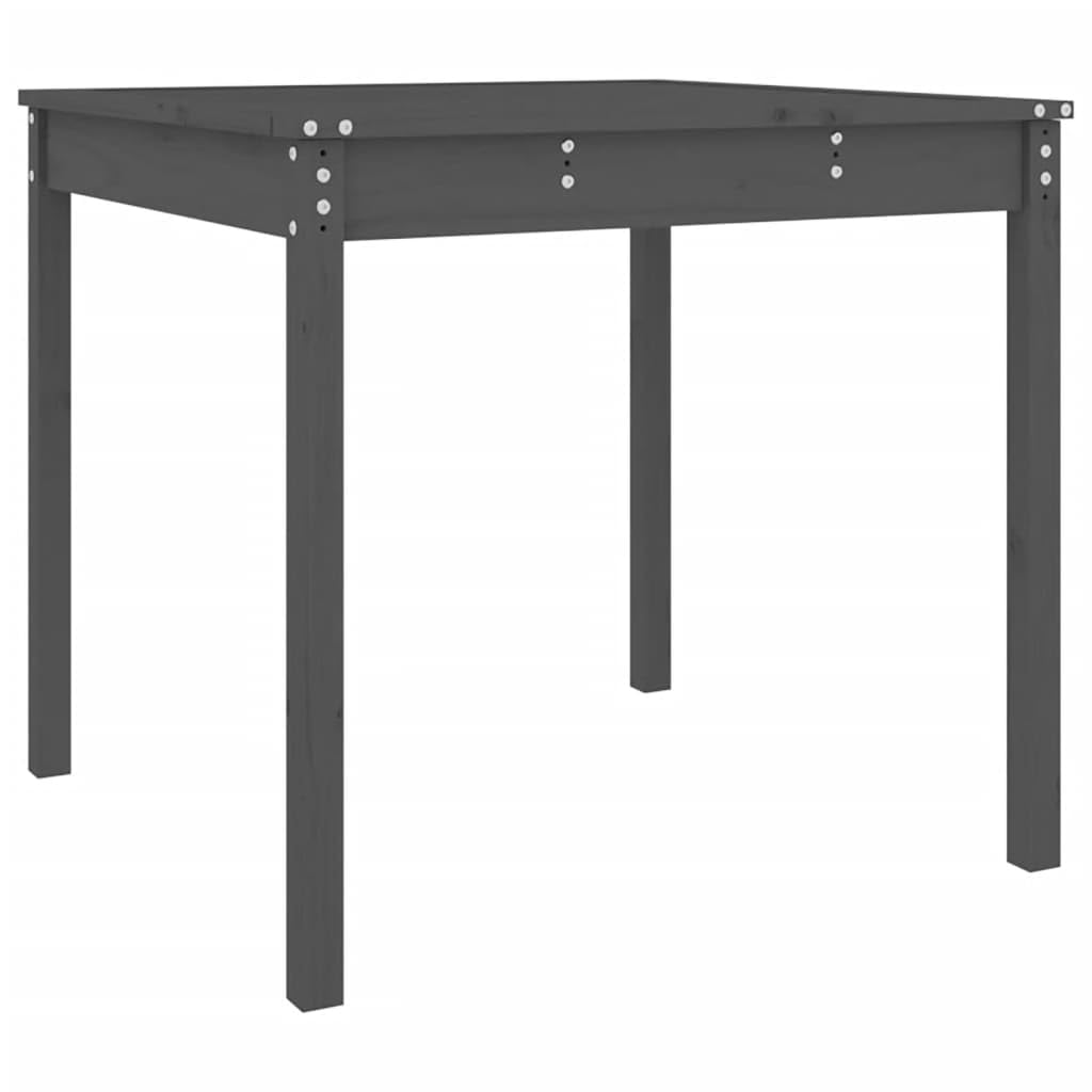 Klasyczny stół ogrodowy z litego drewna sosnowego, szary, 82,5 x 82,5 x 76 cm, na taras, balkon i do ogrodu, stabilna rama drewniana, łatwy montaż z instrukcją obsługi