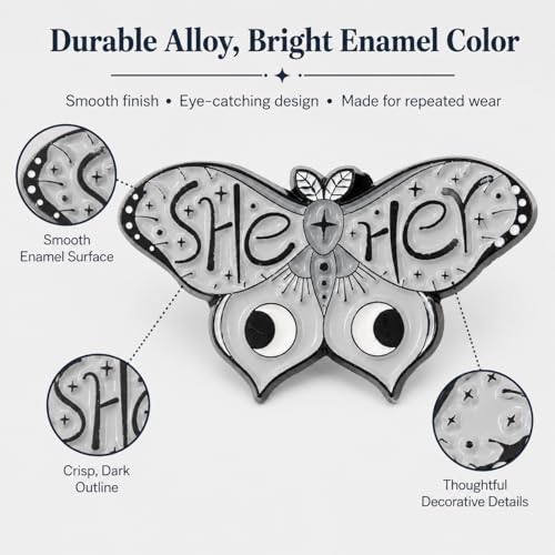 Image of LGBTQ Pronouns Cute Butterfly Pin - She They /He Him /They Them /She Her /He They Gender Identity Bulk Pins for Pride Parade, Daily Wear, Lapel, Hat, Backpack(Free 1pc Pride Sticker Included)