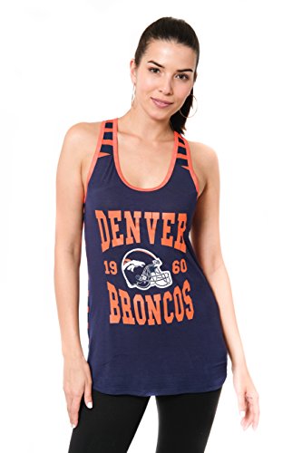 Ultra Game NFL Women's Soft Mesh Jersey Tank Top, Denver Broncos, Team Color, Small