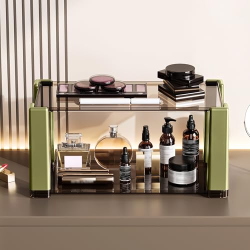 2-Tier Modern Minimalist Display Shelf, Multi-Purpose Organizer for Makeup,Perfume, Mugs,