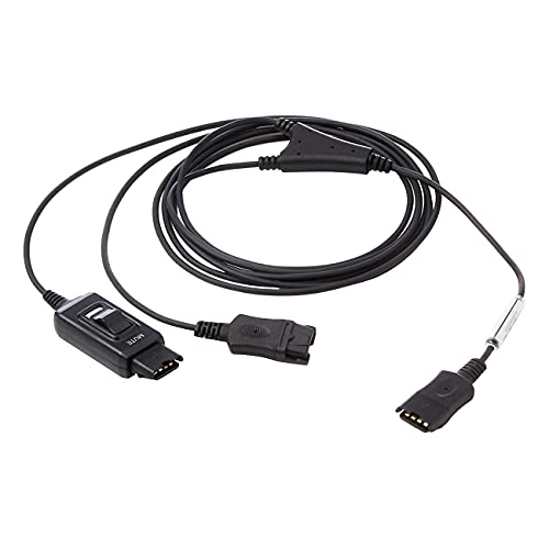 Supervisory Splitter Y-Cord for Plantronics, AddaSound, VXI-P with Mute Button | Compatible with Plantronics H/HW QD Wired Headsets | Use for Coaching, Supervising, Training, Monitoring