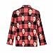 Personalized Photo Face Pajama Top for Men Custom Red and Black Stripes Long Sleeves Sleep Shirt Loungewear 2XL