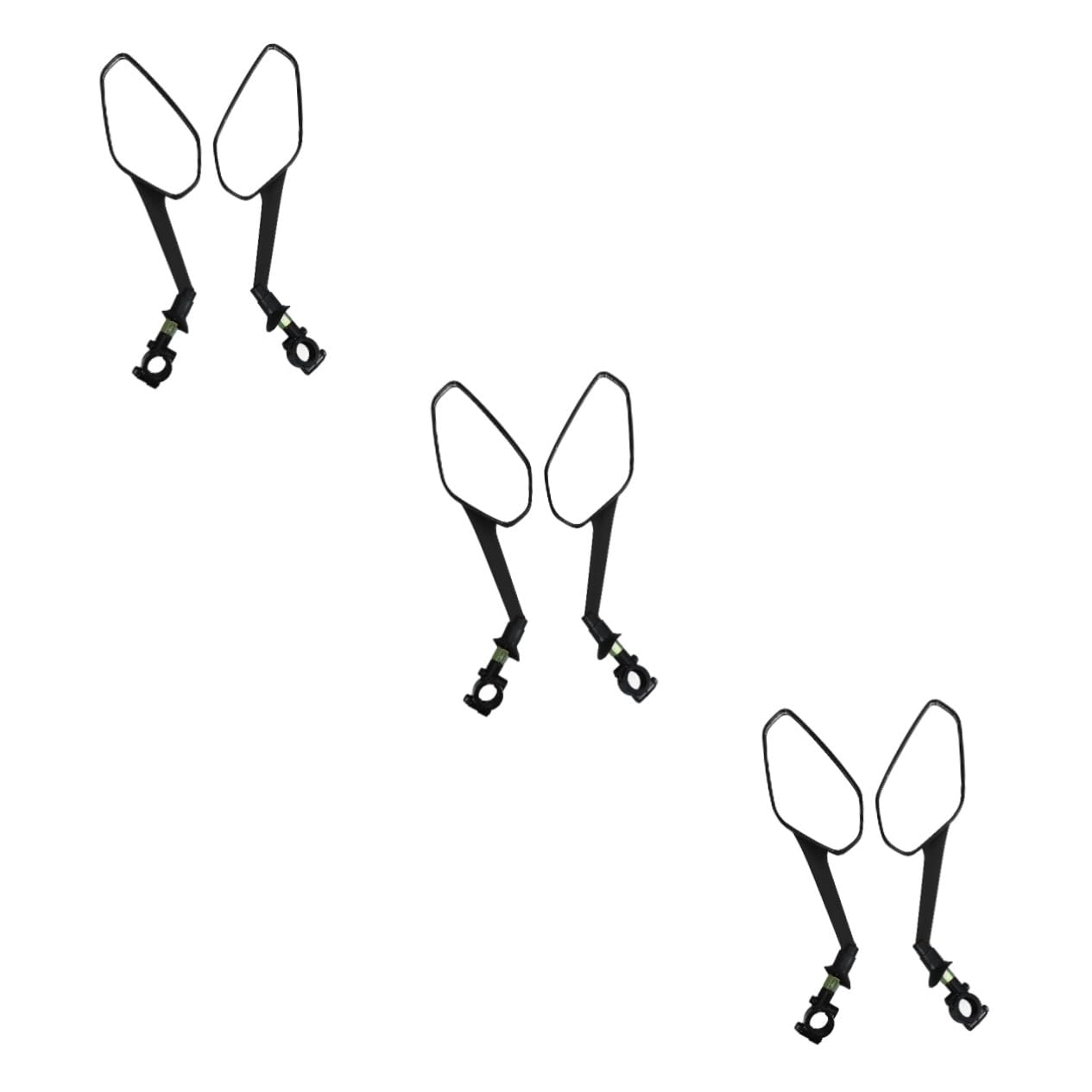 YARNOW 3 Set specchietto per bicicletta ciclismo scooter elettrico accessori bici elettriche specchietto retrovisore fornitura di visualizzazione del ciclo specchio del triciclo AbS Black