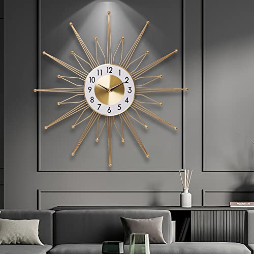 Large Wall Clock Metal Mid Century Decorative Wall Clock For Living Room Decor, 24 Inch Silent Battery Operated Big Wall Clocks Modern Home Wall Art For Bedroom,Kitchen,Dining Room,Hotels,Office #TOP6