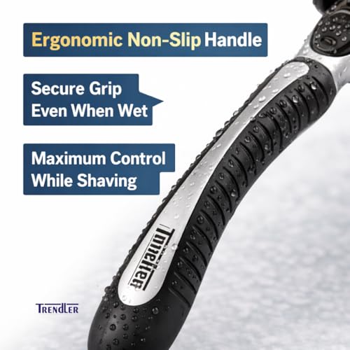Image of 5-Blade Razor | Razor for Men, with 5 Anti-Friction blades, Dynamic Pivot for Smooth & Comfortable shave with Flexible Head, Water-Activated Moisture Strip (5 Cartridges)