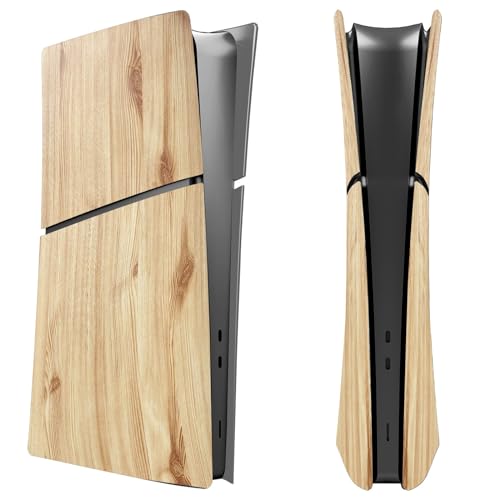 Image of Slim Digital Edition Cover Plates for New PS5 Slim Console, Shell Panels Compatible with New PlayStation 5 Slim Accessories Protective Replacement Faceplate (Wood Grain)