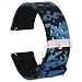 Veczom for Galaxy Watch 42mm Band,Gear S2 Classic SM-R732/R735, 20mm Quick Release Soft Silicone Band for Samsung Gear Sport,Ticwatch 2,Ticwatch E,Amazfit Bip Smart Watch Bands (Blue Camo, 20mm)