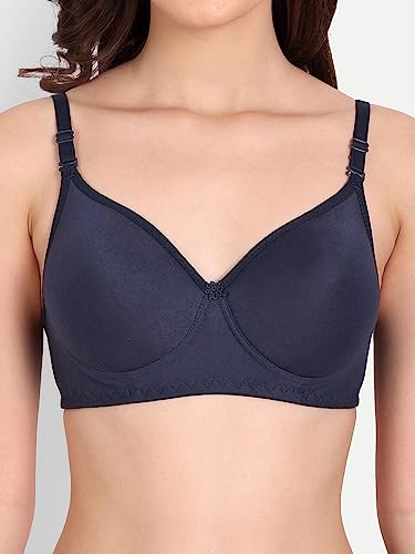 Image of Padded Everyday Bra for Women - Made of Pure Cotton Full Coverage Non Wired Seamless Pushup Soft Cup for T-Shirt Saree Dress Sports Garment for Daily Use Everyday