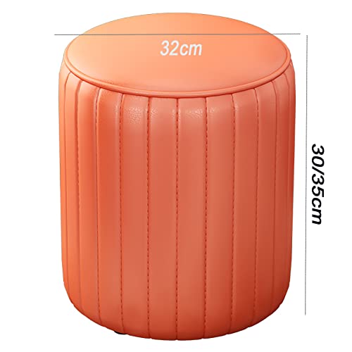 Tabouret de coiffeuse en similicuir blanc capitonné avec assise rembourrée pour dressing