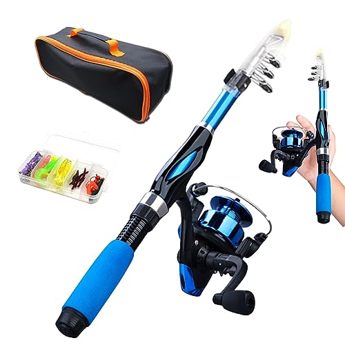 Combos giratorios, Polo de Pesca para niños, 4pcs telescópico Mini niños de caña de Pesca Juego de Arranque de cerámica Anillo de Fibra de Vidrio de Fibra de Vidrio para Principiante