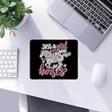 Just a Girl Who Loves Horses Mouse Pad, Horse Lover Gifts Mouse Pads Mousepad for Home Office Dorm Laptop Computer Desk Accessories Supplies, 8.7×7.1 Inch