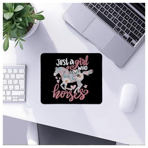 Just a Girl Who Loves Horses Mouse Pad, Horse Lover Gifts Mouse Pads Mousepad for Home Office Dorm Laptop Computer Desk Accessories Supplies, 8.7x7.1 Inch