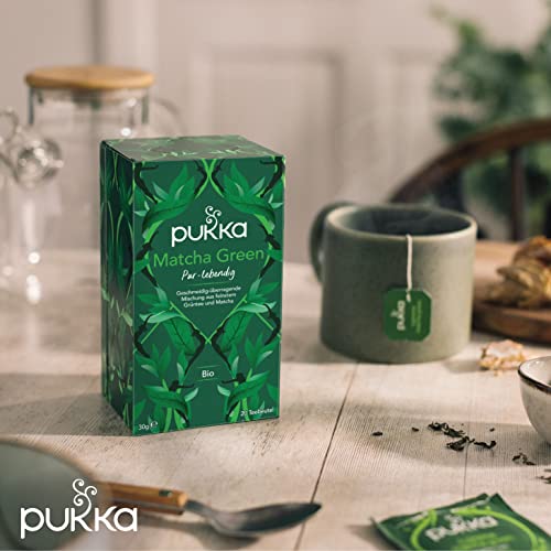 Bio-Grüntee Matcha Green von Pukka im 4er Pack mit 80 Teebeuteln